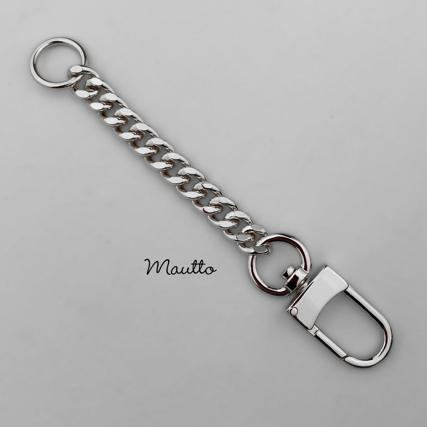 Strap Extender or Key Tether - Fancy Cuban Link Chain with Swivel Clip & Accessory Ring