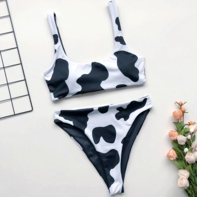 Fashion Set Bikinis Stripes Lace Up String Two-Piece Swimsuit