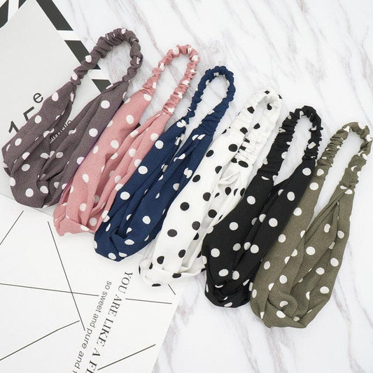 Fashion Wave Point Knot Headband Women Turban Elastic Hairband Head Wrap Hair Accessories for Girls Lady Headwear Hair Band Gorgeous Hair Accessories For Women