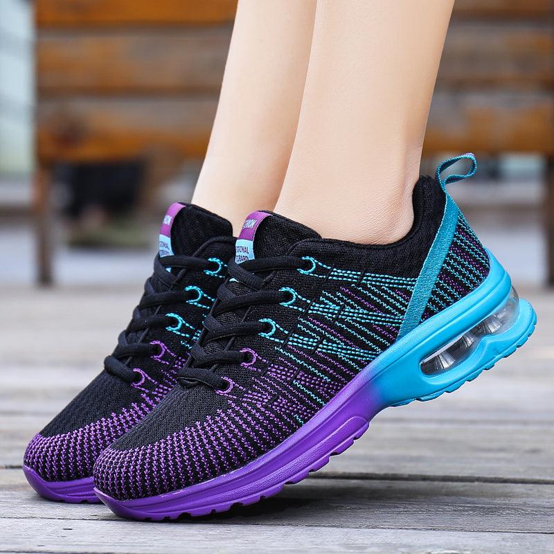 Fashion Women Lightweight Running Outdoor Sports Breathable Mesh Lace Up Sneakers