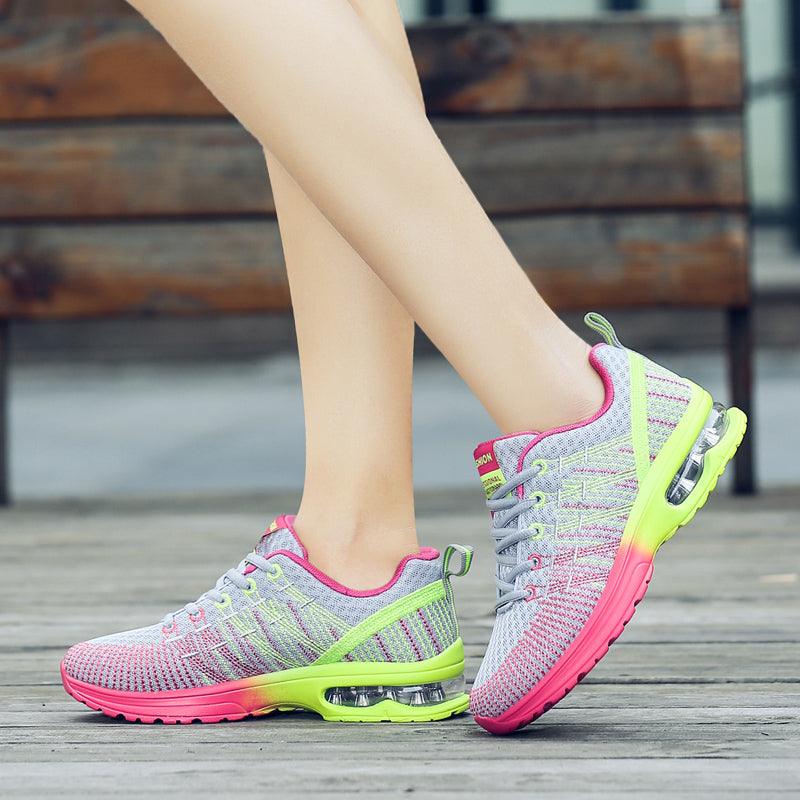 Fashion Women Lightweight Running Outdoor Sports Breathable Mesh Lace Up Sneakers