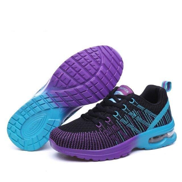 Fashion Women Lightweight Running Outdoor Sports Breathable Mesh Lace Up Sneakers