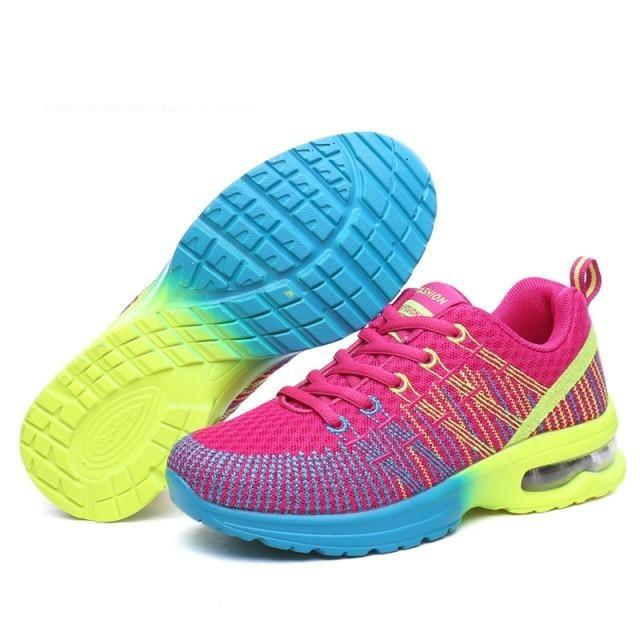 Fashion Women Lightweight Running Outdoor Sports Breathable Mesh Lace Up Sneakers