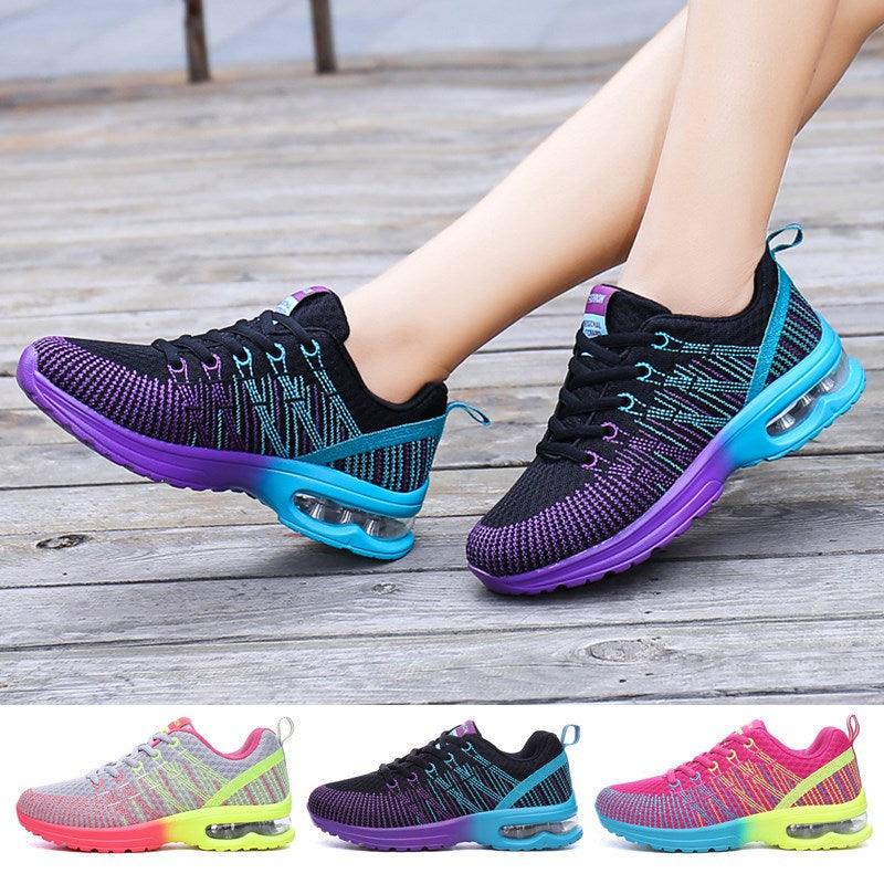 Fashion Women Lightweight Running Outdoor Sports Breathable Mesh Lace Up Sneakers
