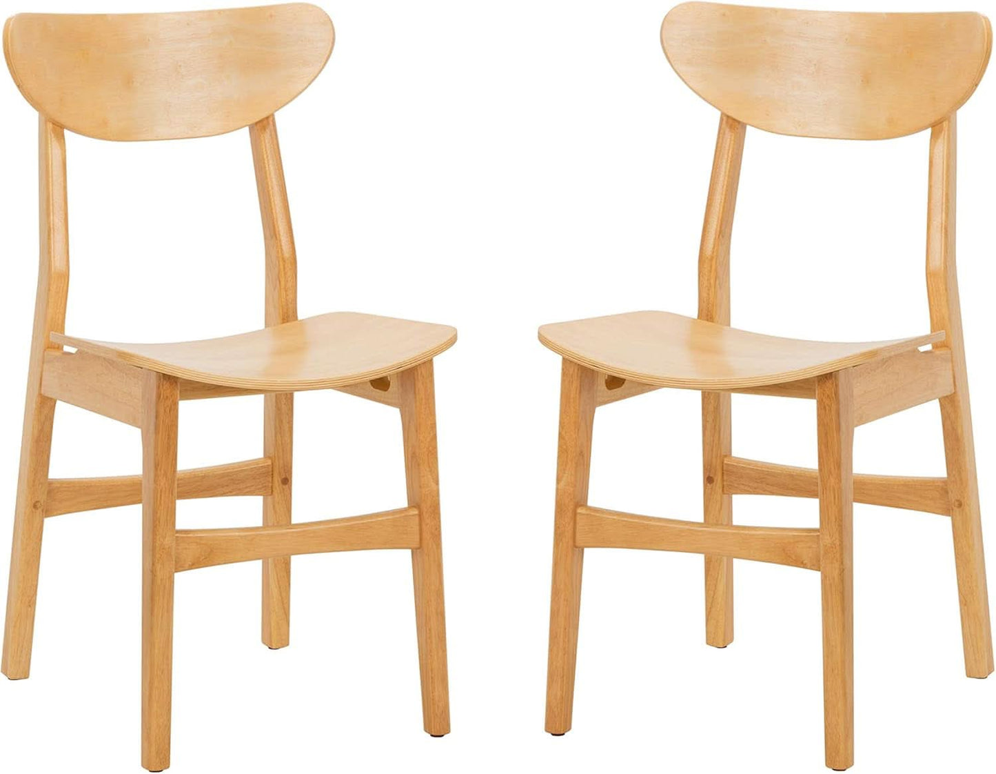 Dining Chairs Set Natural Wood Mid Century Retro 2 Chairs