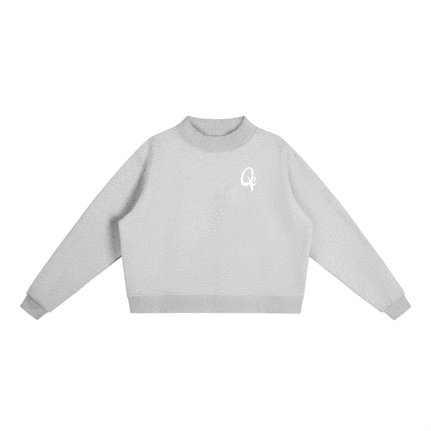 QE Essential Fleece Mock-Neck Crew Sweatshirt