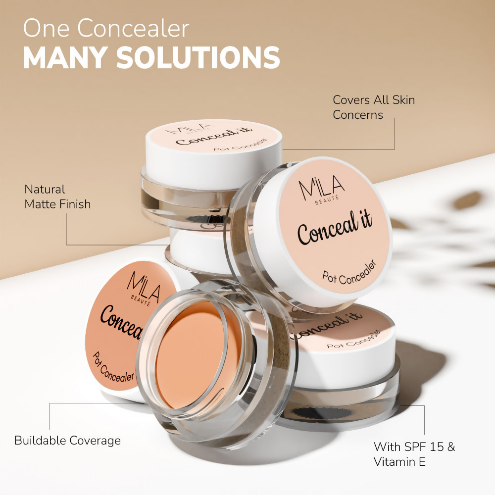 Mila Beaute Conceal It Pot Concealer Creamy Matte Finish with SPF 15 - Pure Beige