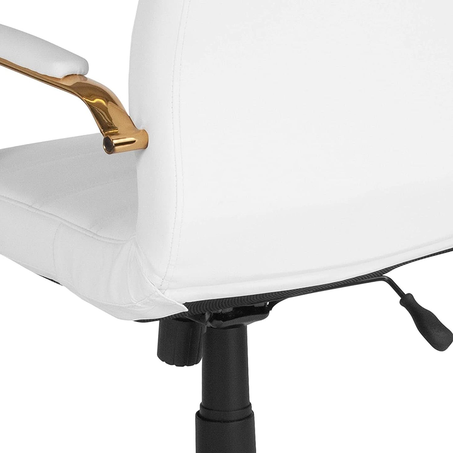 Whitney White LeatherSoft Office Chair Mid Back Swivel