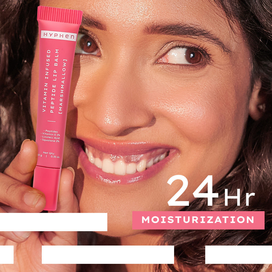 Hyphen By Kriti Sanon Marshmallow Vitamin Infused Peptide Lip Balm, Hydrate & Moisturize, Smoothen Lips & Repair Moisture Barrier