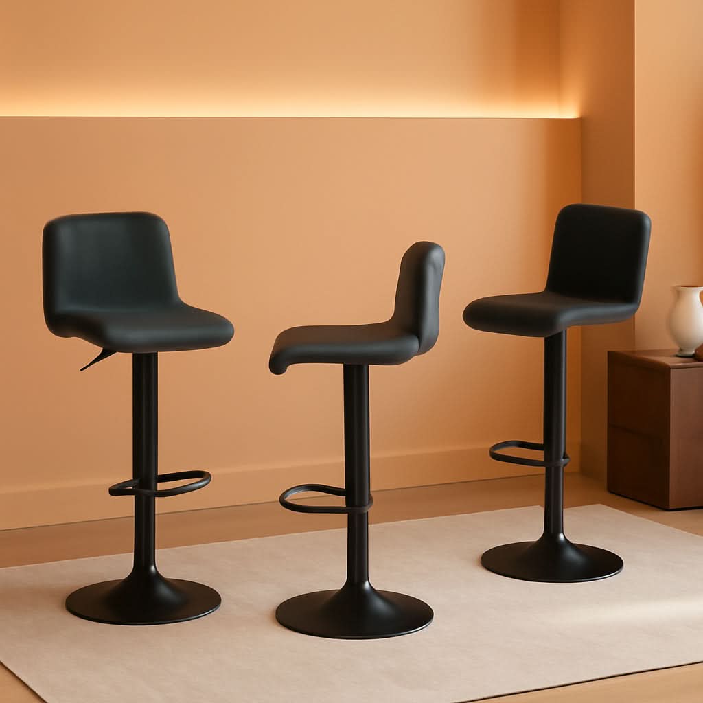 Teal Bar Stools Set Of 3 Adjustable Height 24 To 32 Inches