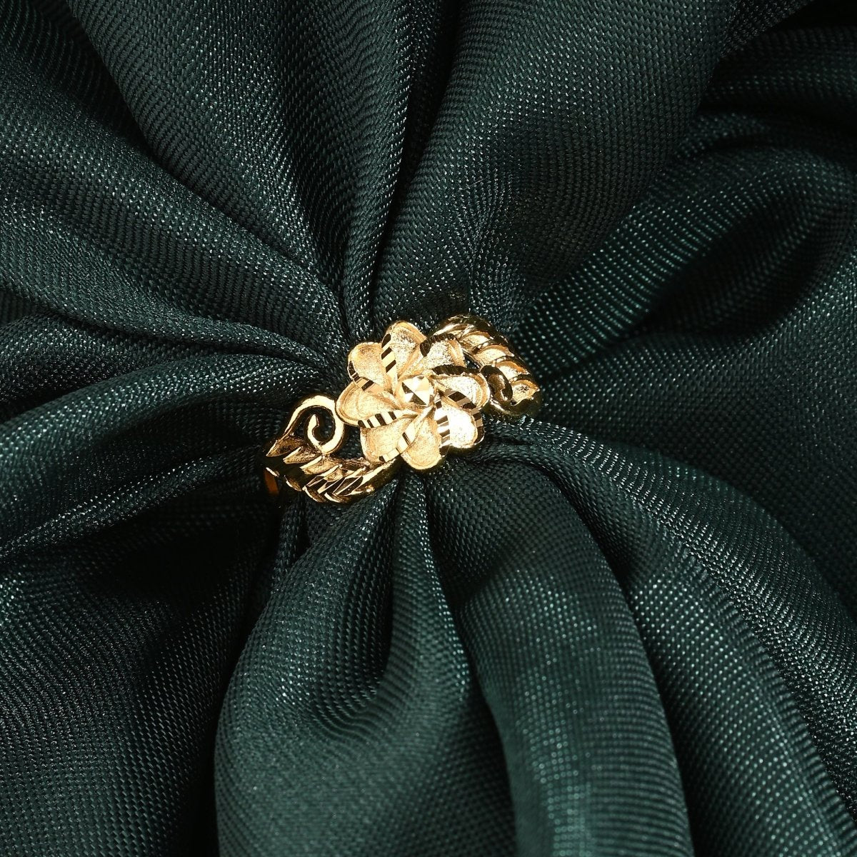 AanyaCentric Gold-Polished Jewelry Combo: Elegant Short Mangalsutra, Finger Ring, and American Diamond Earrings Set