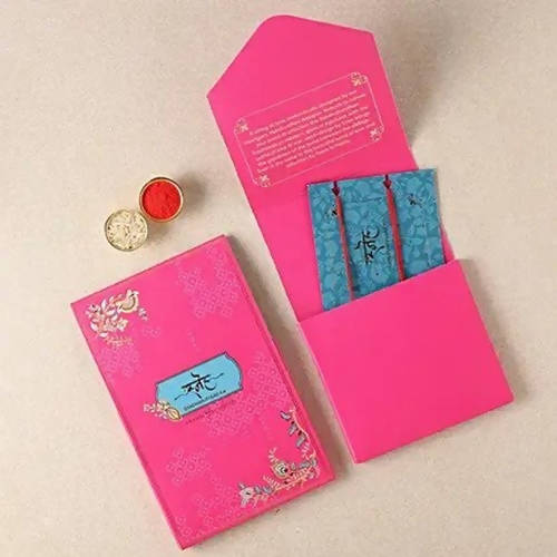 Soothing Floral Lumba Rakhi Set & Cashew Jar