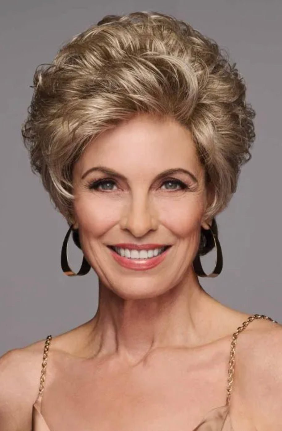 Gabor Instinct Luxury Short Wavy Shag Wig with Extended Lace Front by Hairuwear, Petite Average Size Cap, G20+ Wheat Mist