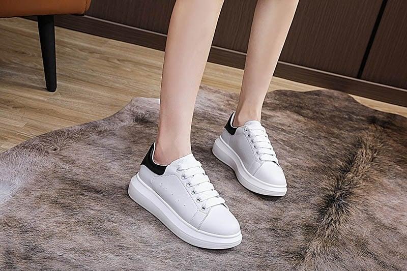 Genuine Leather Women Platform Autumn Fashion Sports Walking Sneakers