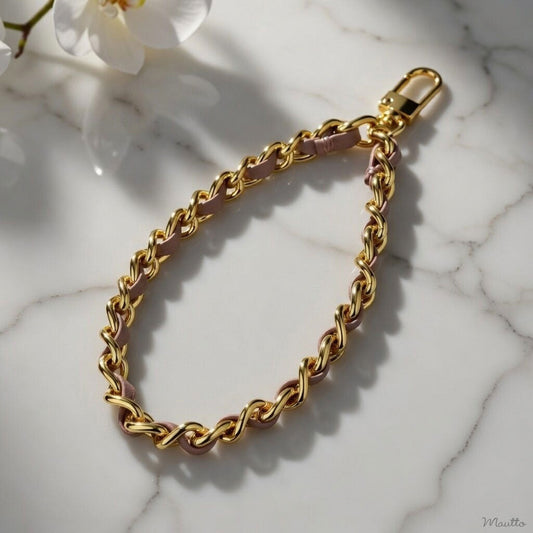 Luxury Wrist Strap for WOC, Clutch, SLGs, Wallet, Keys - Genuine Leather Woven-in by Hand