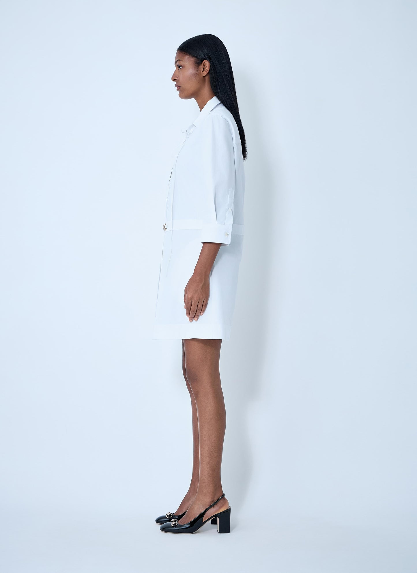 Gucci Women Cotton Poplin Shirt With Horsebit Hardware