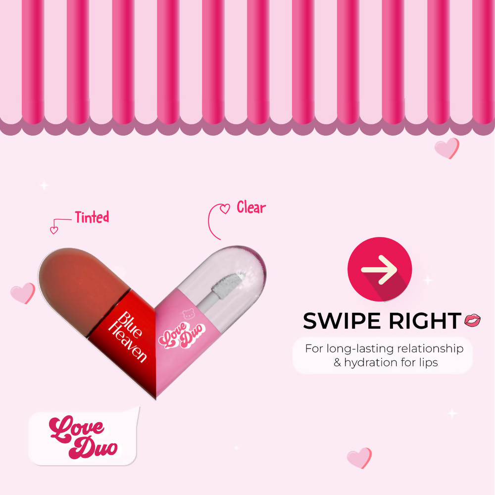 Blue Heaven Love Duo 2-In- 1 Clear & Tinted Lip Gloss - Boo (Clear + Brown)