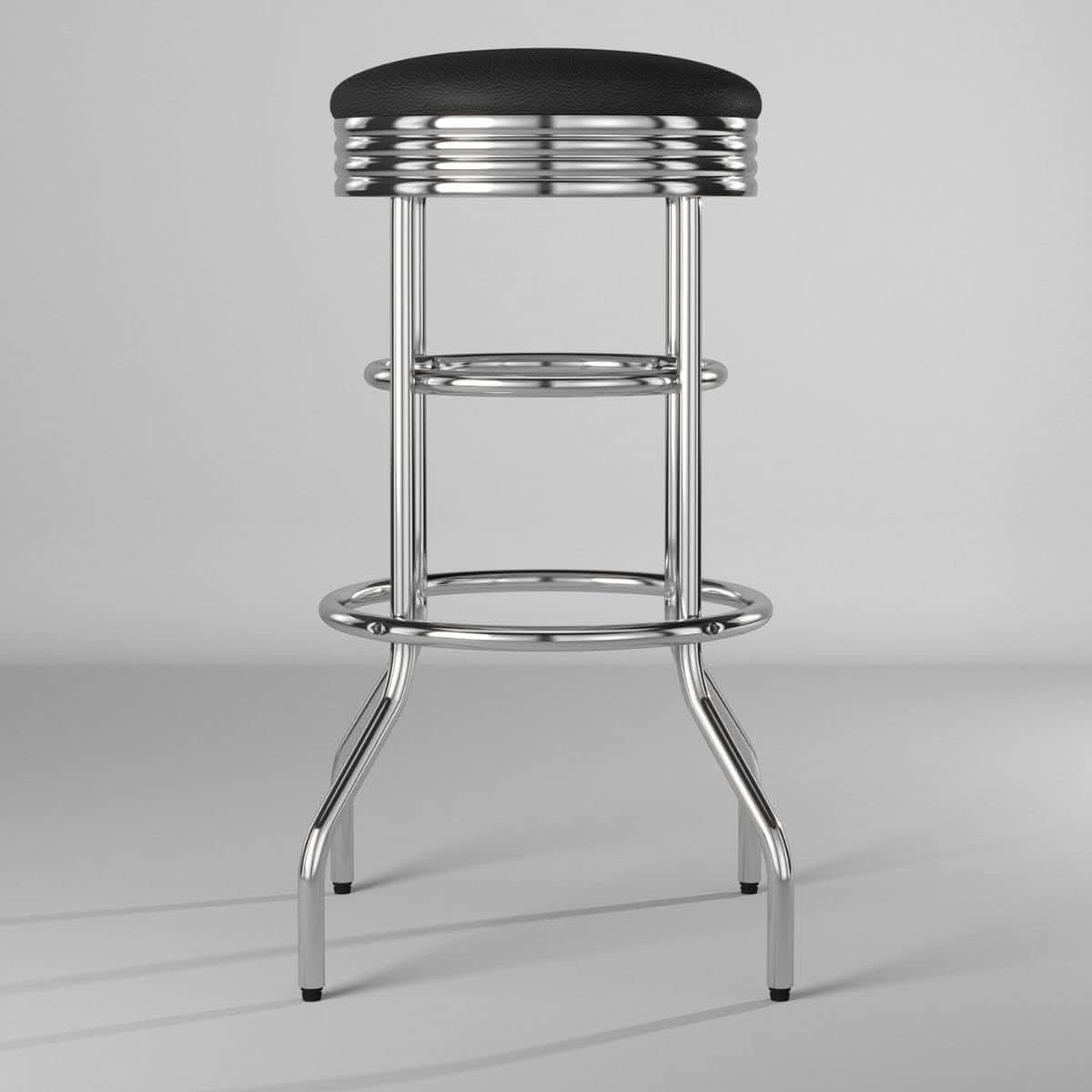 Heavy Duty 30 Inch Backless Swivel Bar Stool Chrome Finish