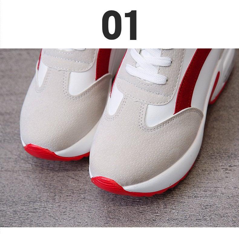 High Heel Womens Sneakers Red Black Air Cushion
