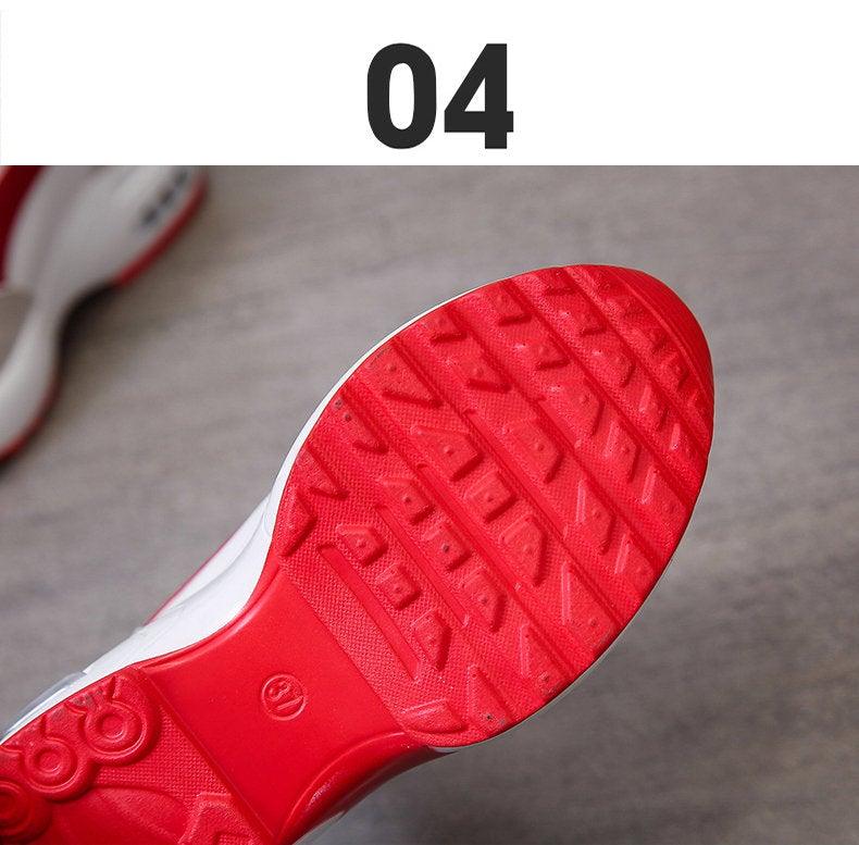 High Heel Womens Sneakers Red Black Air Cushion