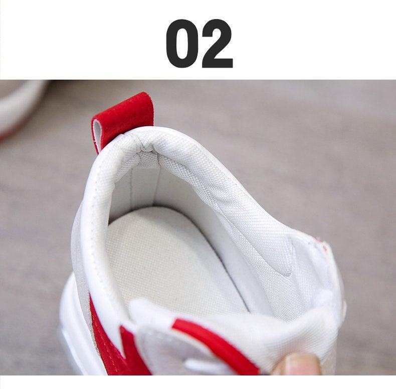 High Heel Womens Sneakers Red Black Air Cushion