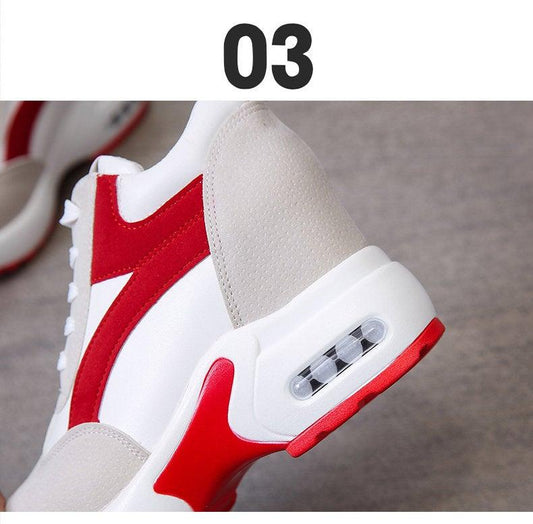 High Heel Womens Sneakers Red Black Air Cushion