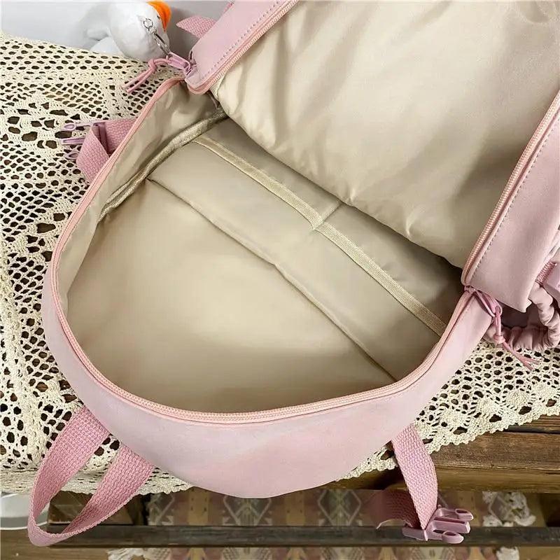 High Quality Nylon Large Capacity Waterproof Backpack For Female And Girls - Trendy College/Schoolbag