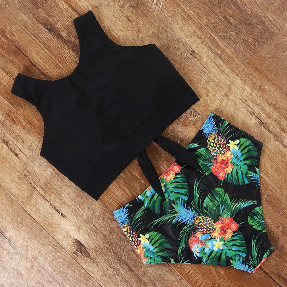 High Waist Swimsuit Bikini Push Up Swimwear