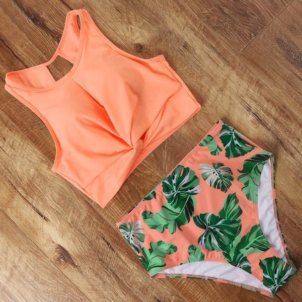 High Waist Swimsuit Bikini Push Up Swimwear