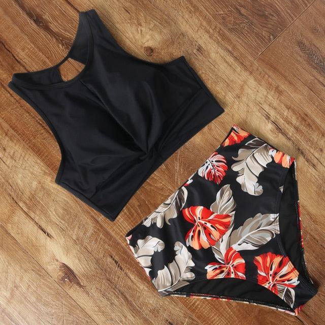 High Waist Swimsuit Bikini Push Up Swimwear