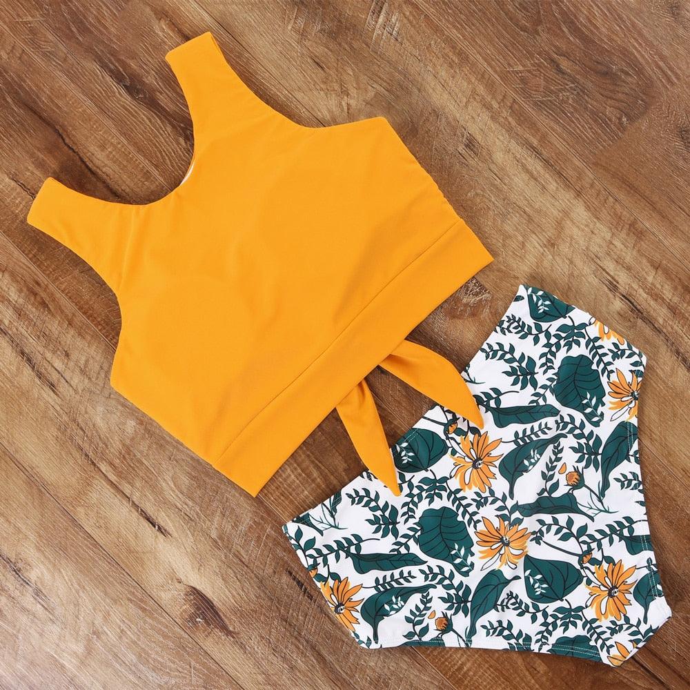 High Waist Swimsuit Bikini Push Up Swimwear