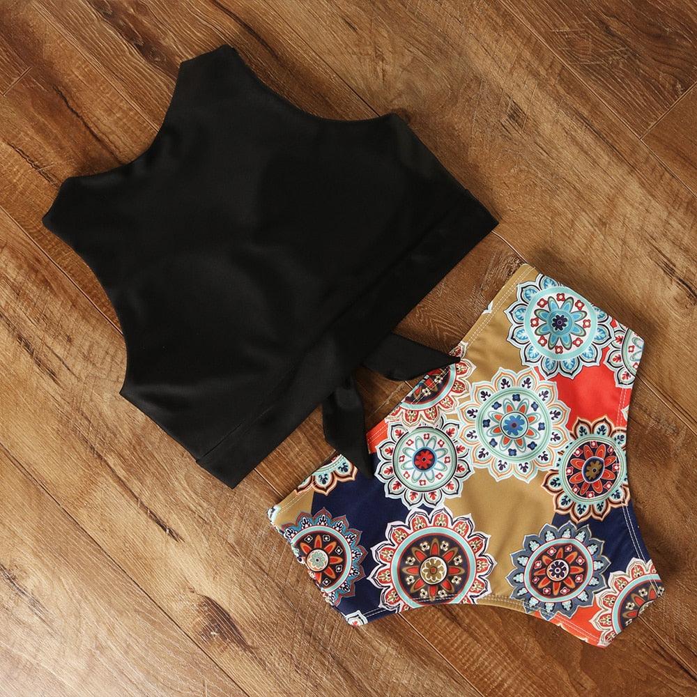 High Waist Swimsuit Bikini Push Up Swimwear
