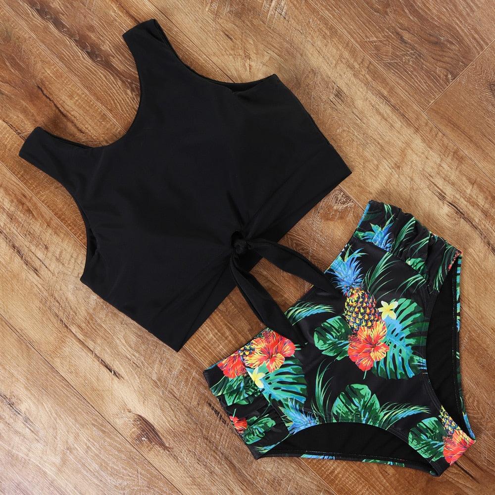 High Waist Swimsuit Bikini Push Up Swimwear