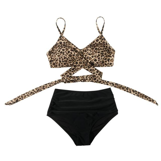 High Waist Swimsuit Bikini Push Up Swimwear