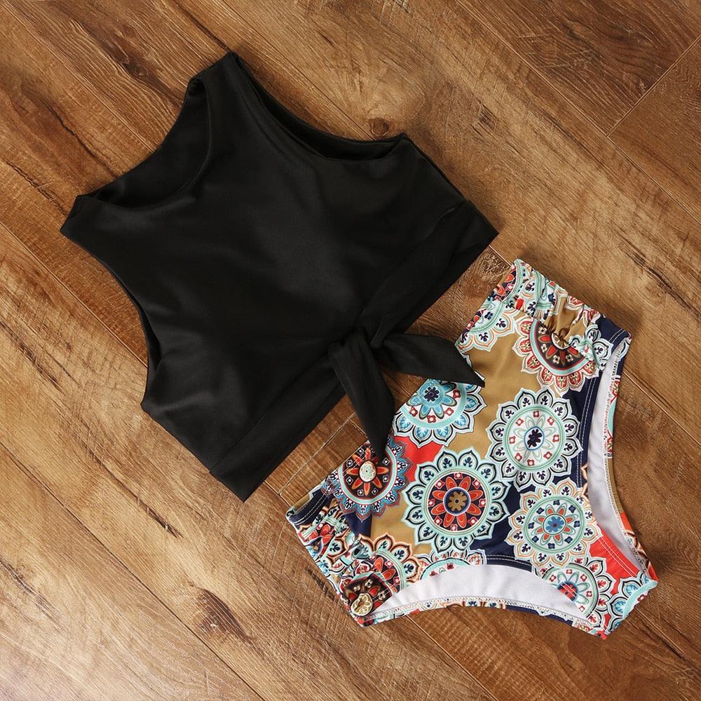 High Waist Swimsuit Bikini Push Up Swimwear