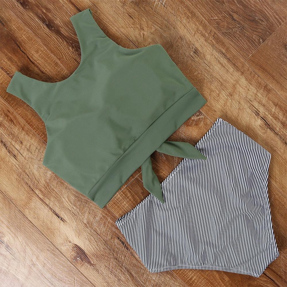 High Waist Swimsuit Bikini Push Up Swimwear