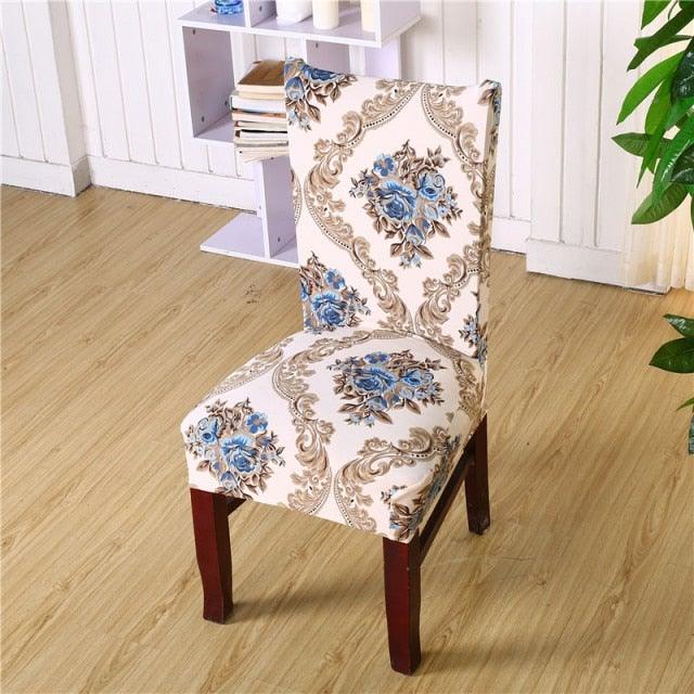 Housmife Printed Stretch Chair Cover Big Elastic Seat Chair Covers Slipcovers Restaurant Banquet Home Dining Party Decoration Stretch Spandex Removable Washable Anti-dust Seat Slipcover  Protector for Hotel Office Ceremony Banquet