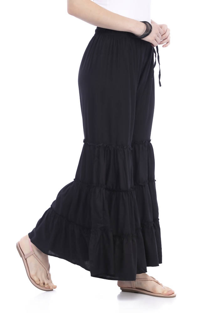 Mominos Fashion Trendy Cotton Black Palazzo