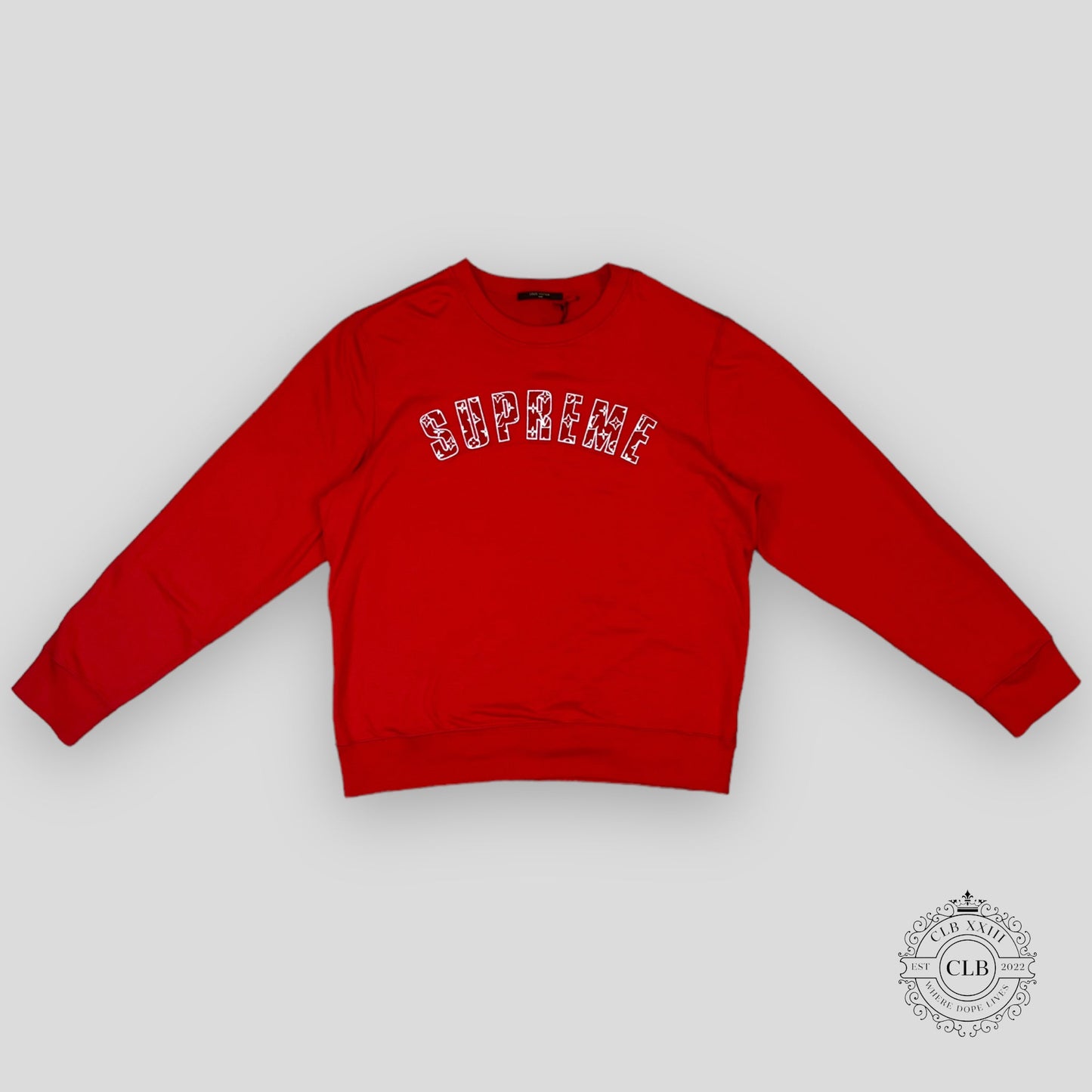 LOUIS VUITTON X SUPREME ARC LOGO SWEATSHIRT - RED