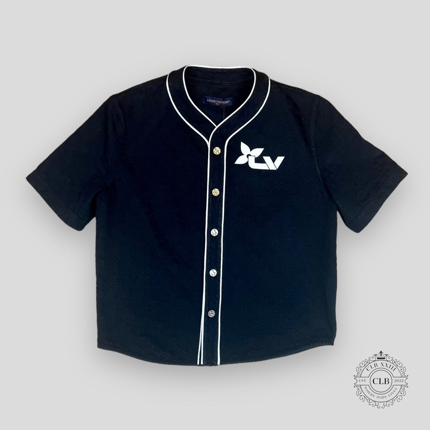 Louis Vuitton Monogram Denim Short Sleeve Shirt in Black