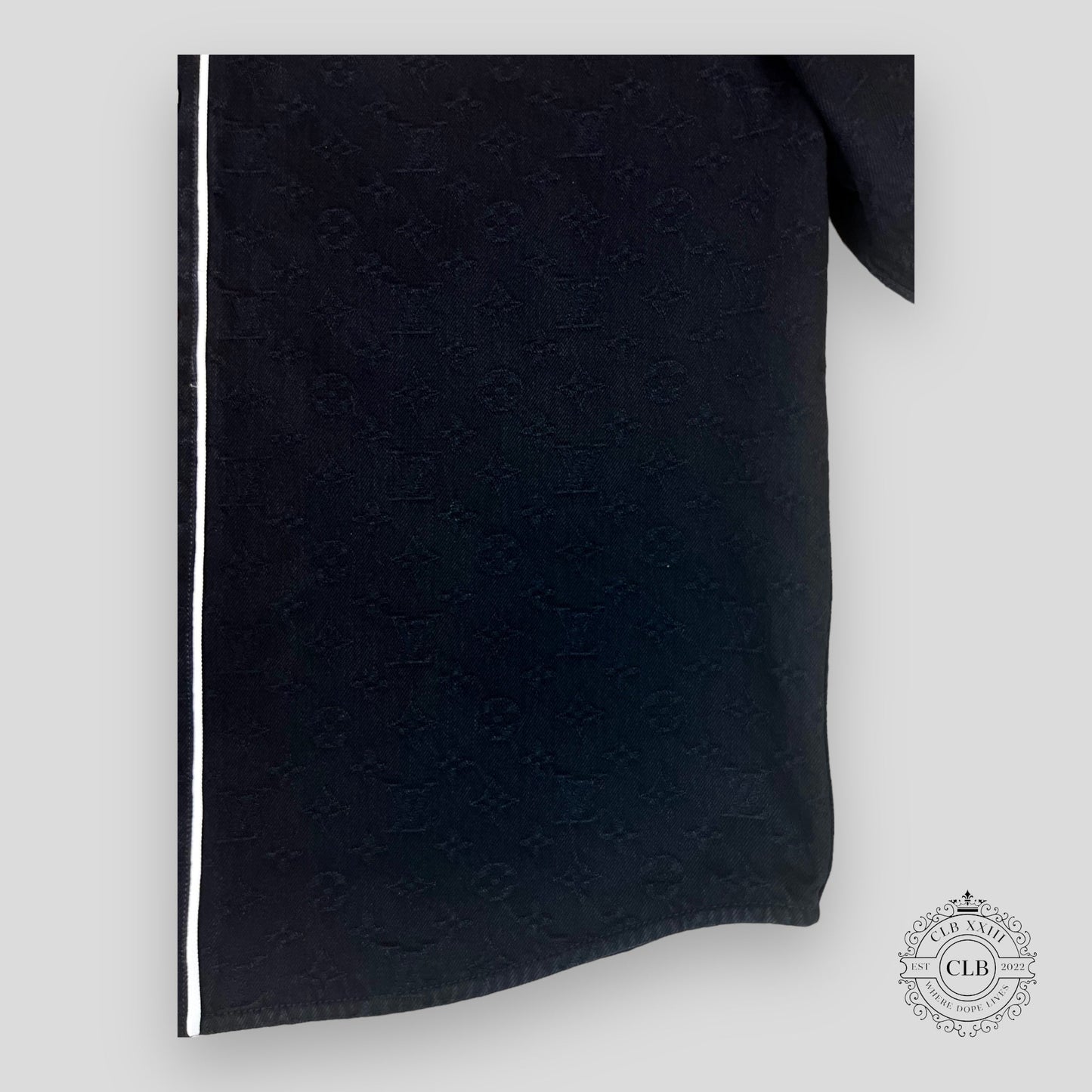 Louis Vuitton Monogram Denim Short Sleeve Shirt in Black