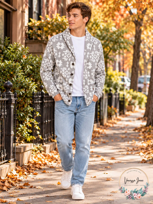 Levis Mens Patterned Shawl Collar Sweater