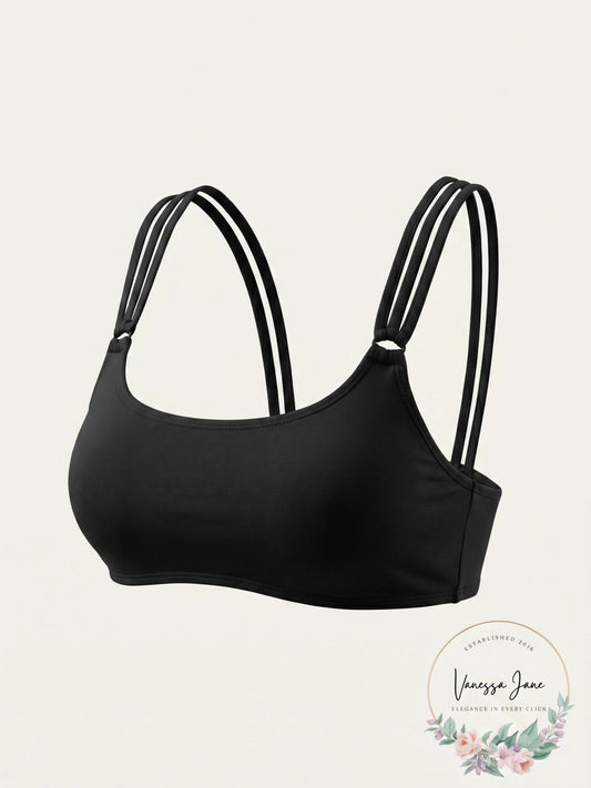 California Waves Juniors Ribbed Back Bralette Top, Size Small