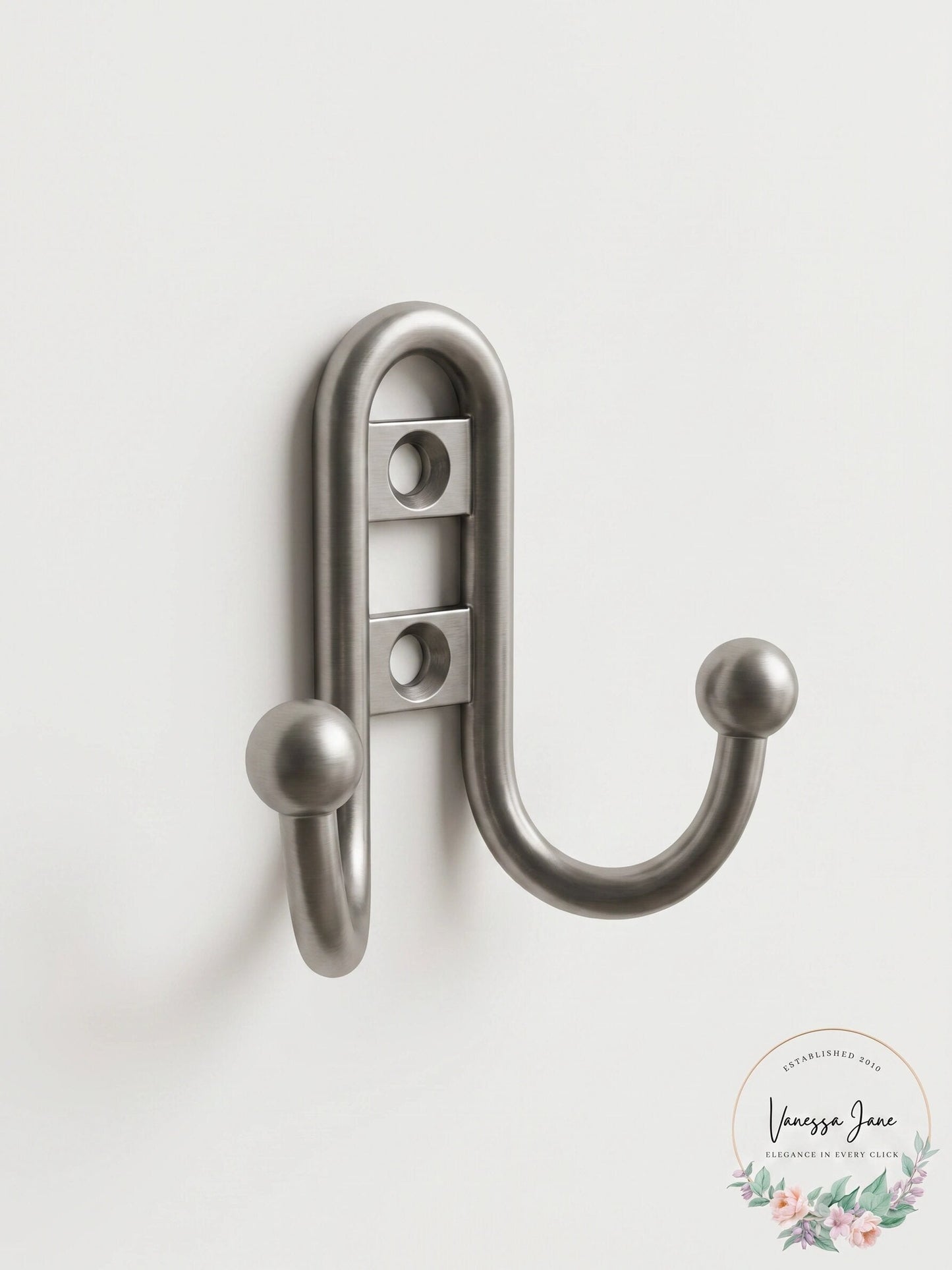 Franklin Brass Wall Mounted Decorative Double Robe Hook Metal in Gray, Size 4.25