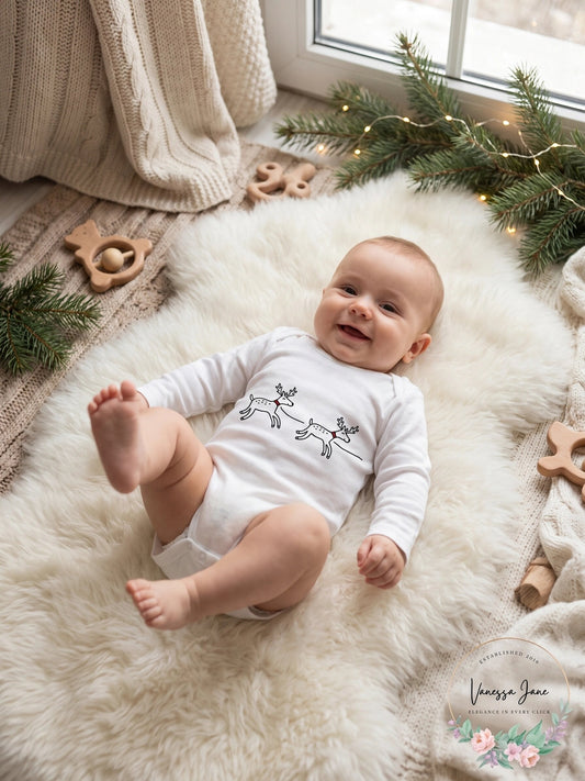 Carter's Infant Bodysuits White – White Santa Bodysuit – Infant/3Months