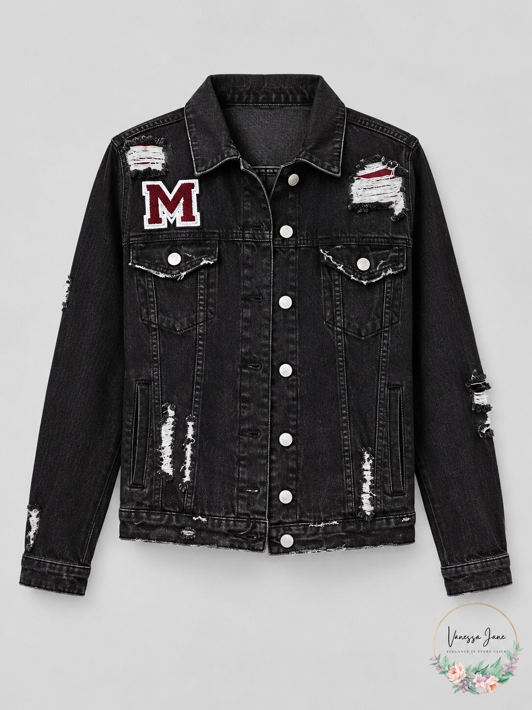 Tinseltown Juniors Ripped Denim Jacket, Size XS