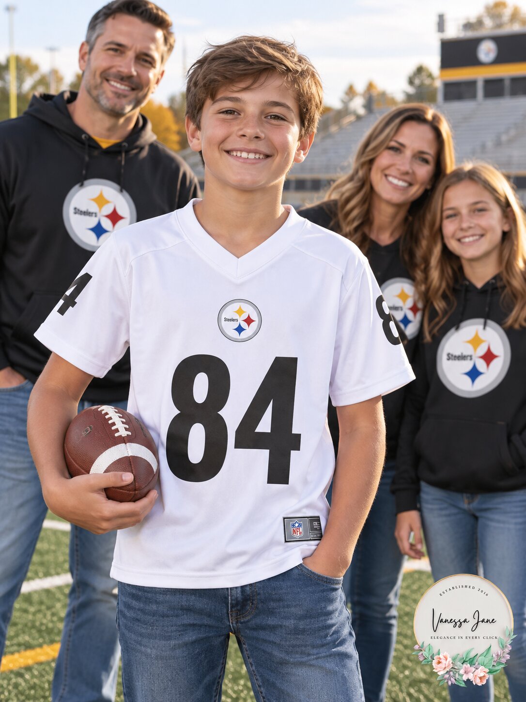 NFL Pittsburgh Steelers Antonio Brown Boys V-Neck Performance Jersey Tee, M 5-6