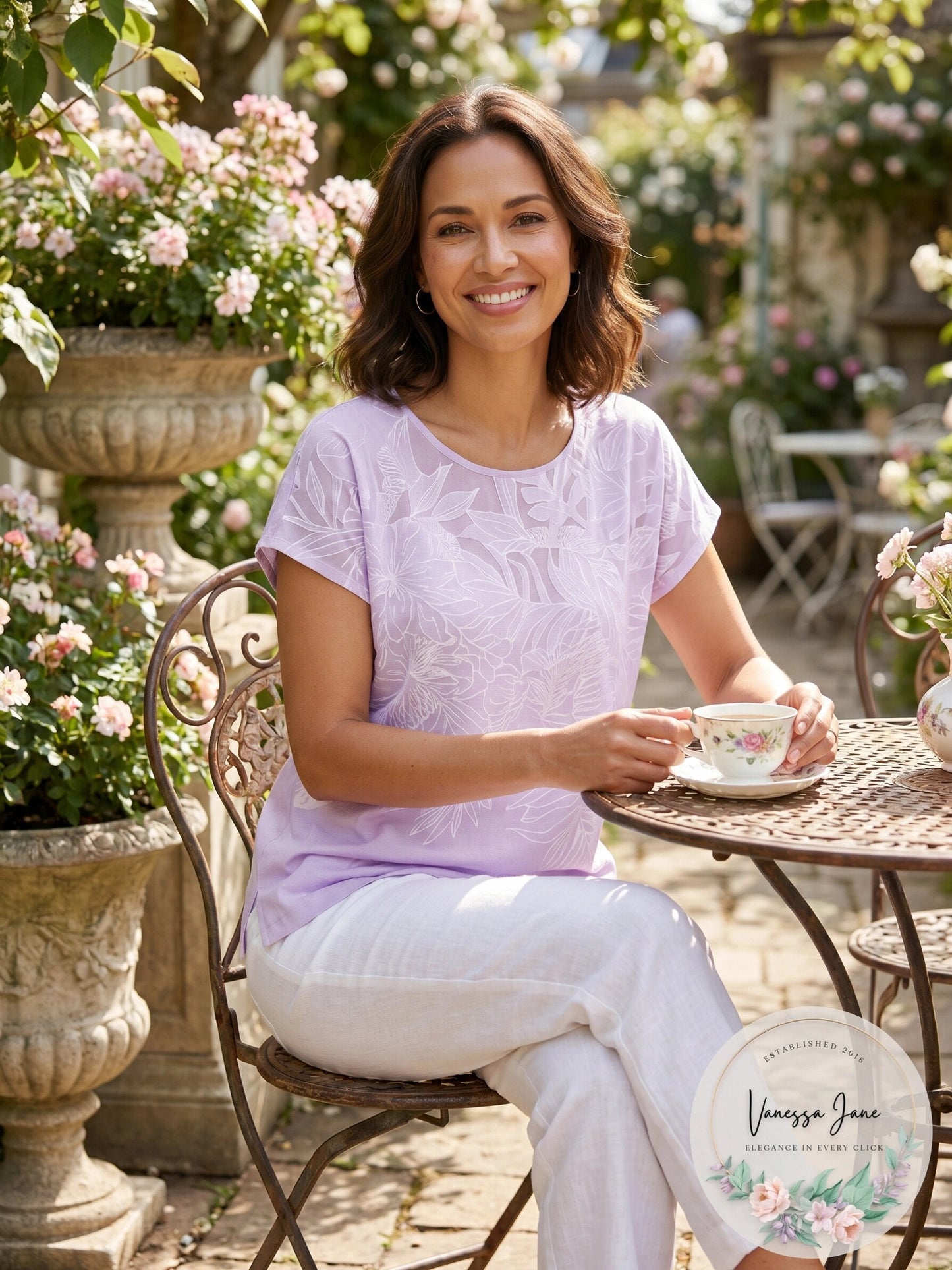 Jm Collection Embroidered Top