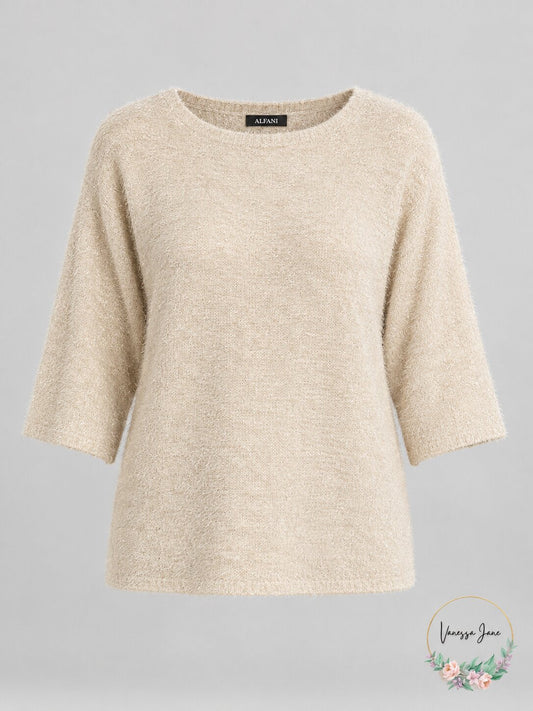 Alfani Womens Eyelash Sweater, Size XL