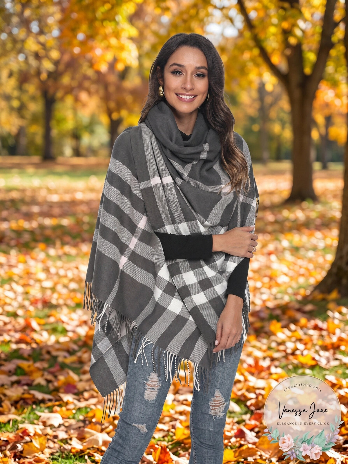 Viamulion Beautiful Winter Scarf Elegant Collection Warm Solid Plaid